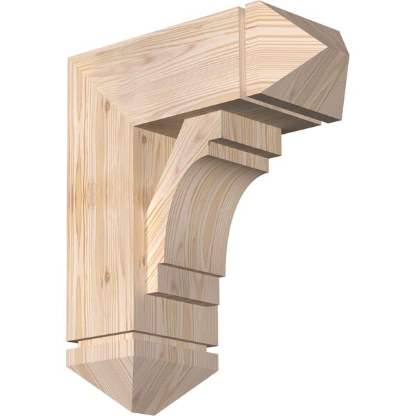 Ekena Millwork Merced Arts and Crafts Smooth Bracket w/ Offset Brace, Douglas Fir, 7 1/2"W x 18"D x 22"H BKT0806X18X22MRC03SDF - main